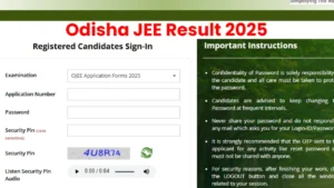 OJEE Special Exam Result 2025